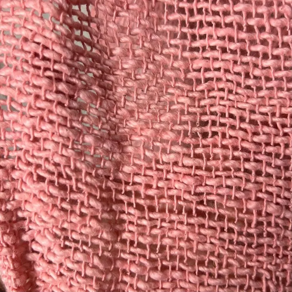 Vance Kitira Women's Woven Pink Cotton Scarf Shawl Wrap With Fringe One Size
